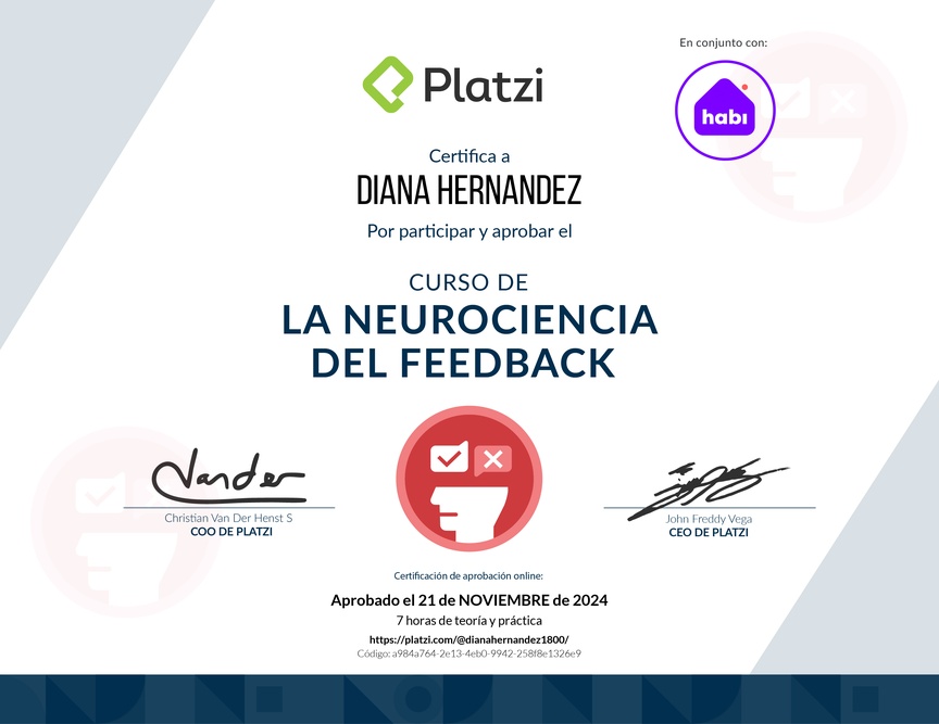 Diploma de Audiocurso sobre la Neurociencia del Feedback