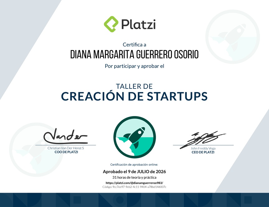 Diploma de Taller de Creación de Startups