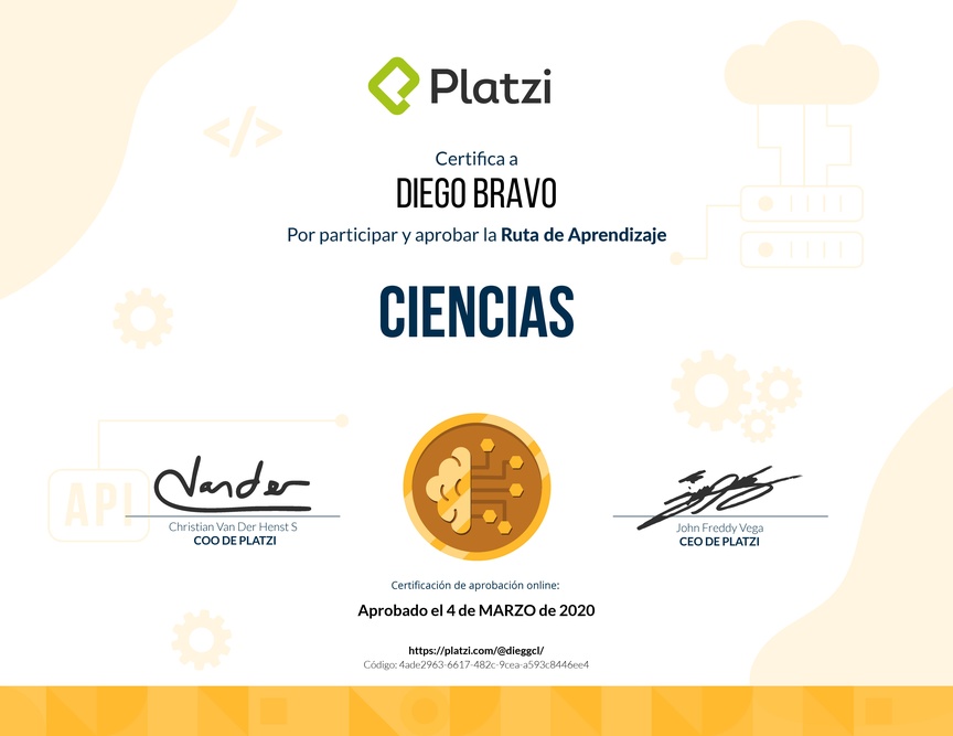 Diploma de la Ruta de Aprendizaje de Ciencias