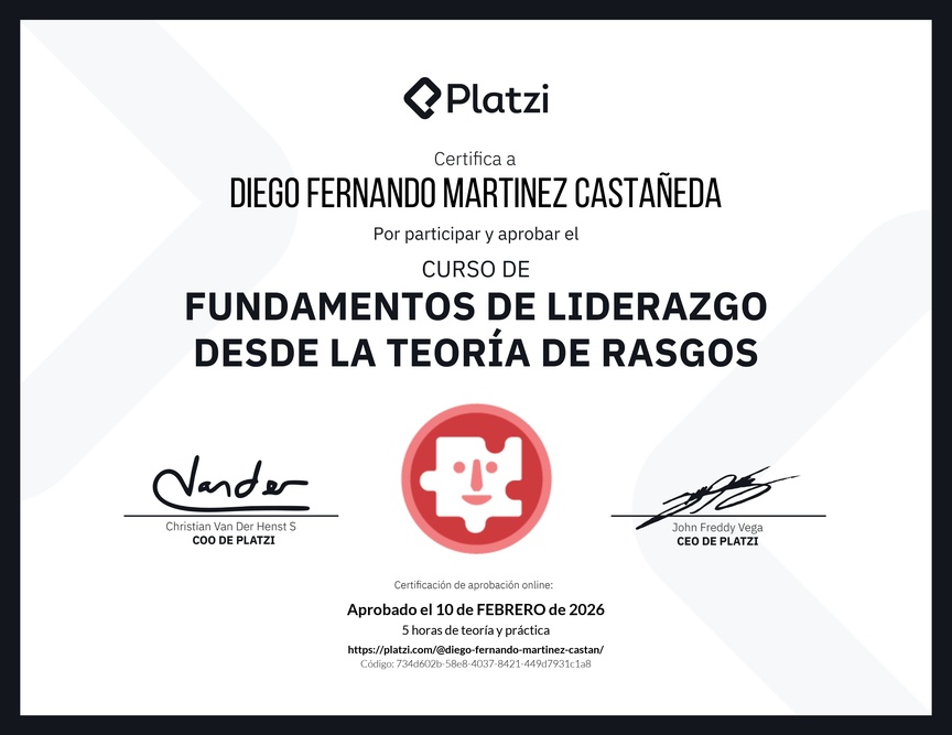 Diploma del Curso de Fundamentos de Liderazgo: Reconoce las Características de un Líder