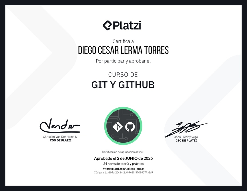 Diploma del Curso de Git y GitHub