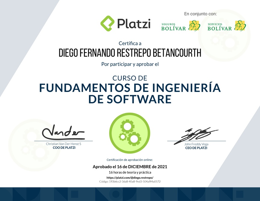 Diploma de Fundamentos de Ingeniería de Software