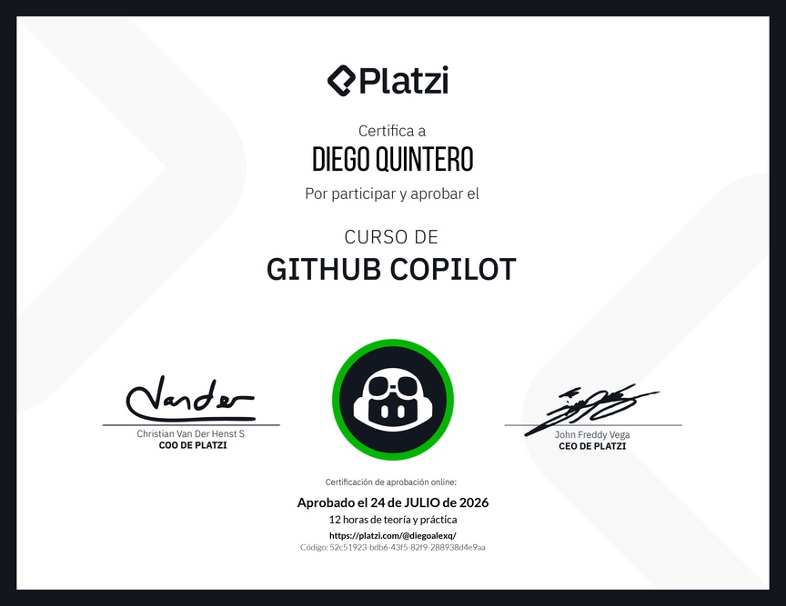 Diploma del Curso de GitHub Copilot