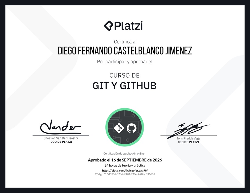 Diploma del Curso de Git y GitHub