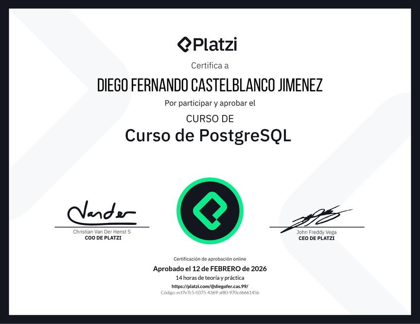 Diploma del Curso de PostgreSQL