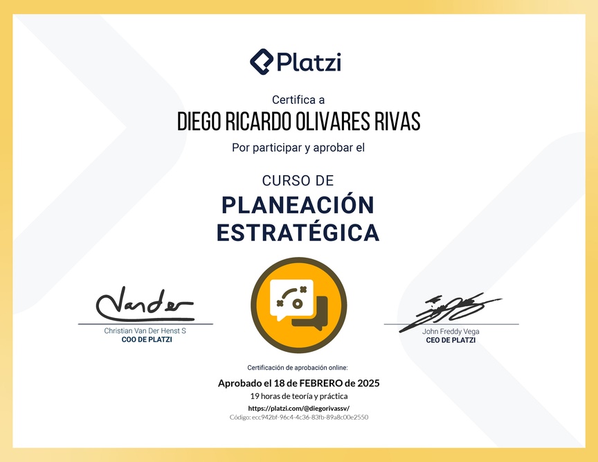 Diploma del Curso de Planeación Estratégica