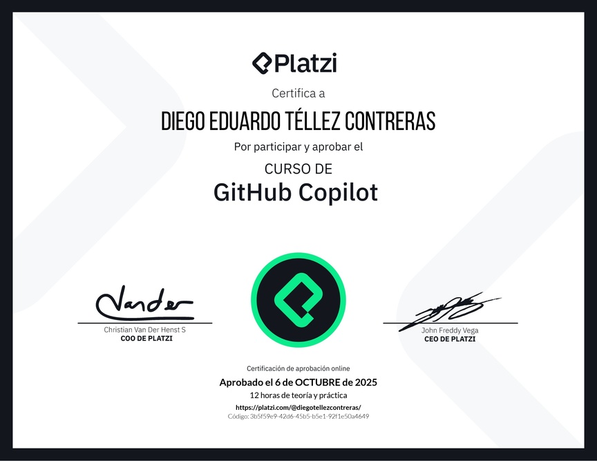 Diploma del Curso de GitHub Copilot