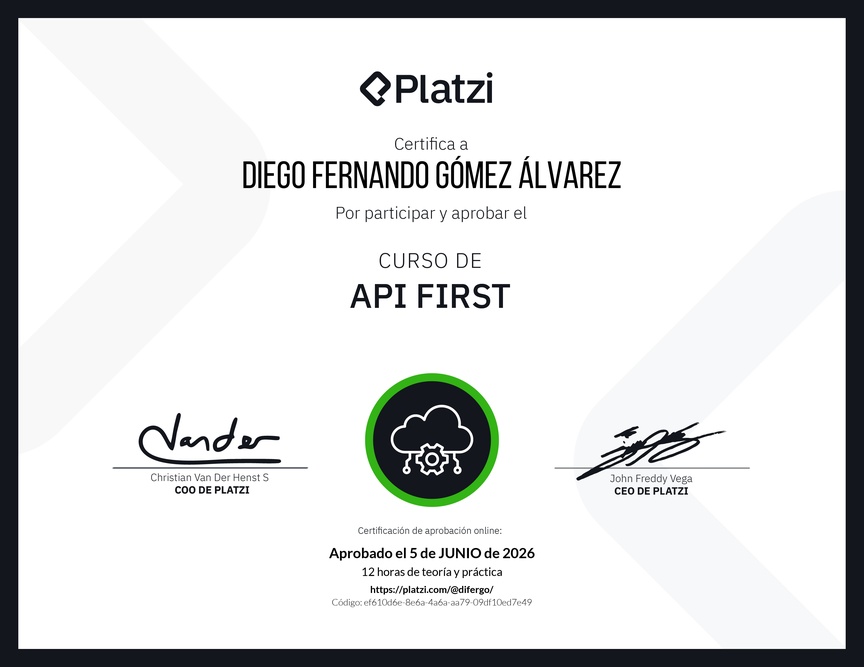 Diploma del Curso de API First