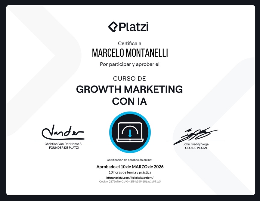 Diploma del Curso de Growth Marketing con Inteligencia Artificial
