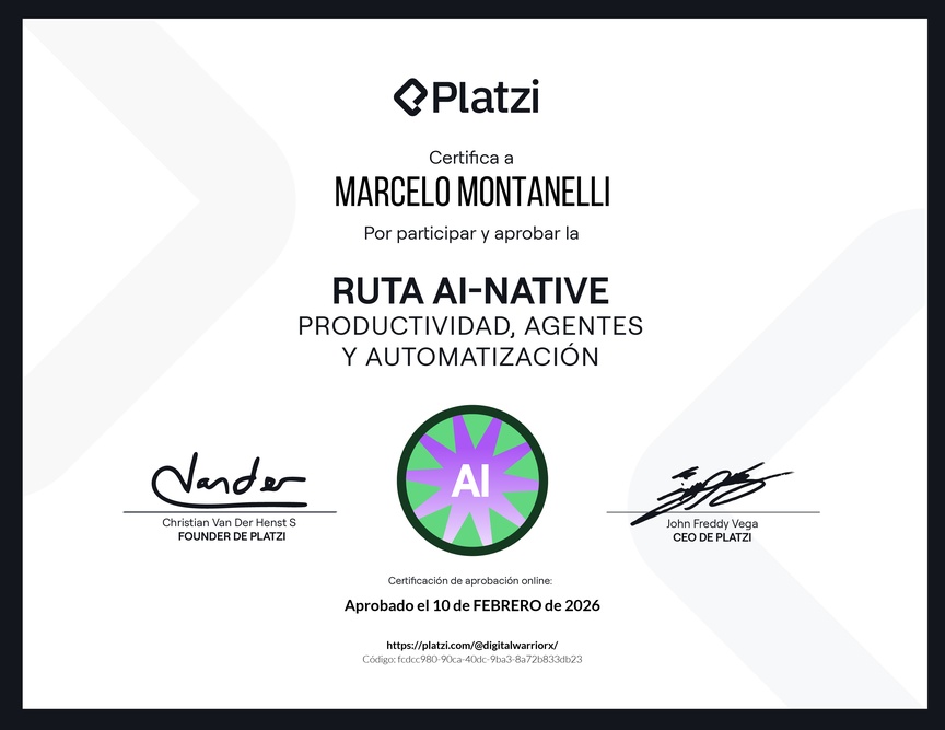 Diploma de la Ruta de Aprendizaje de AI‑Native: Productividad, Automatización y Agentes