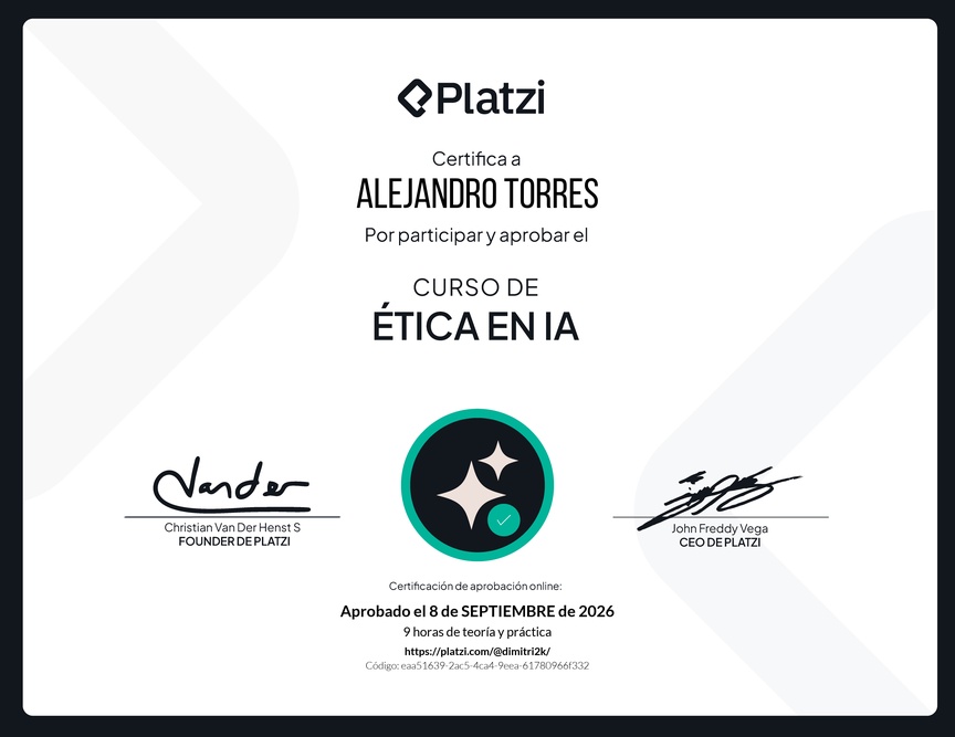 Diploma del Curso de Ética en IA