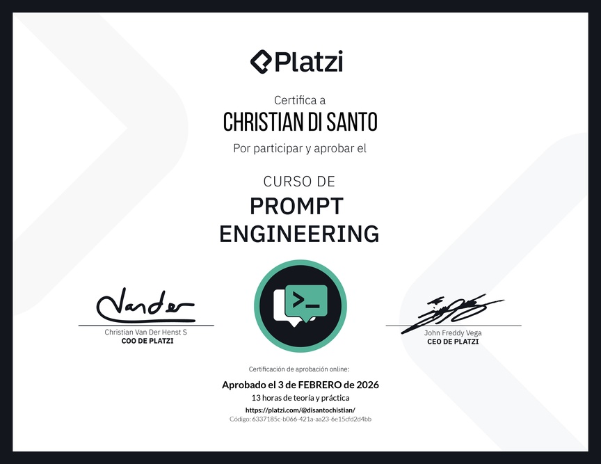 Diploma del Curso de Prompt Engineering