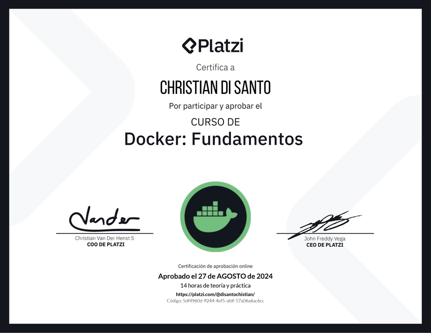 Diploma del Curso de Docker: Fundamentos