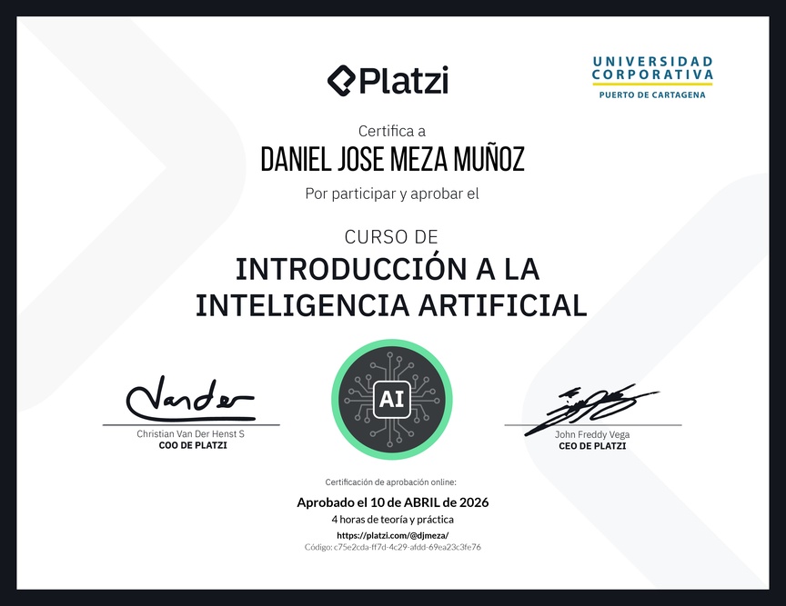 Diploma del Curso Gratis de Introducción a la Inteligencia Artificial