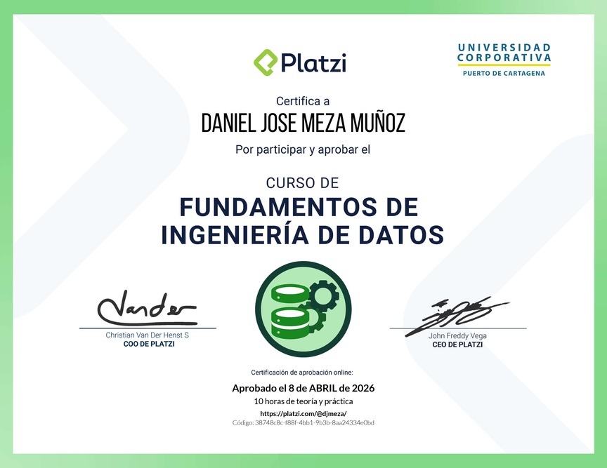 Diploma del Curso de Fundamentos de Ingeniería de Datos