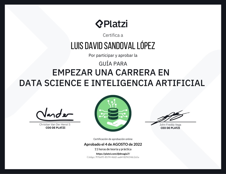Diploma de Guía para Empezar una Carrera en Data Science e Inteligencia Artificial