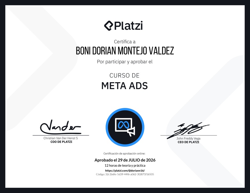 Diploma del Curso de Meta Ads
