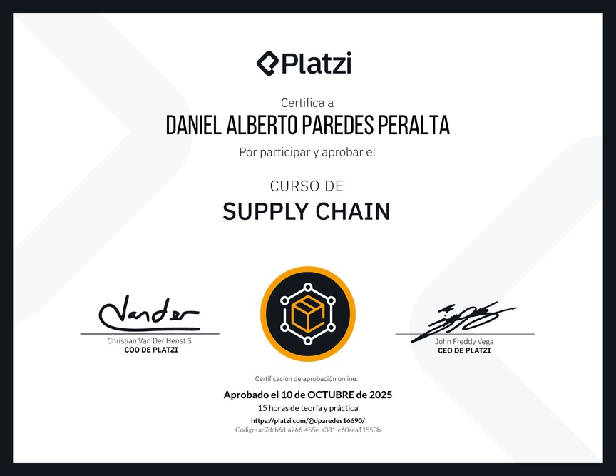 Diploma del Curso de Supply Chain