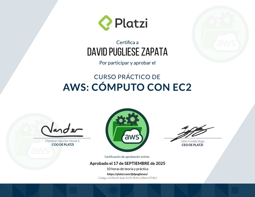 Diploma del Curso Práctico de AWS: Cómputo con EC2