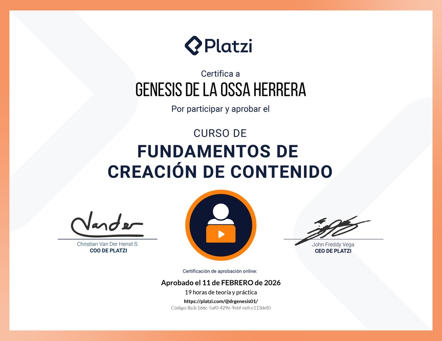 Diploma del Curso de Introducción a la Creación de Contenidos Digitales