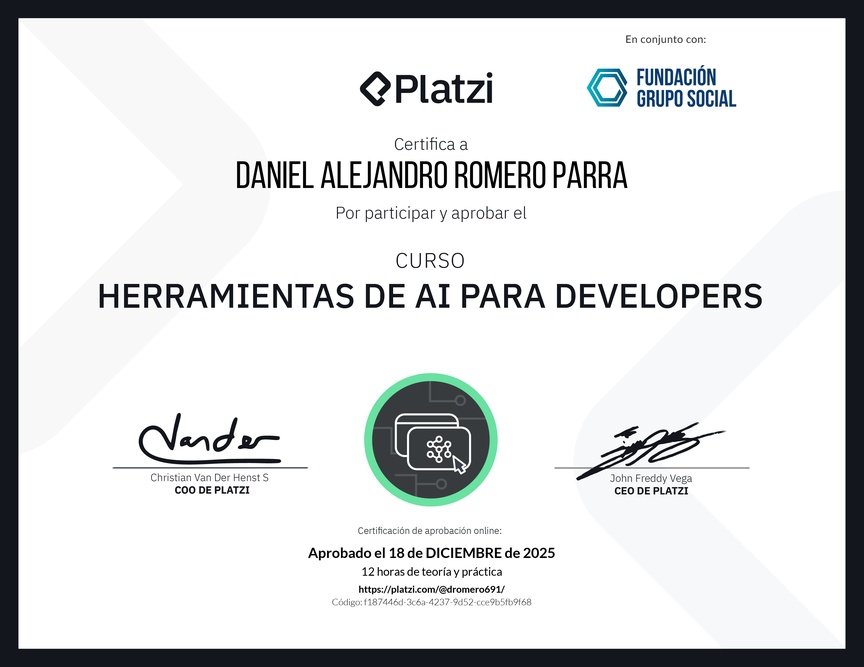 Diploma del Curso de Herramientas de AI para Devs