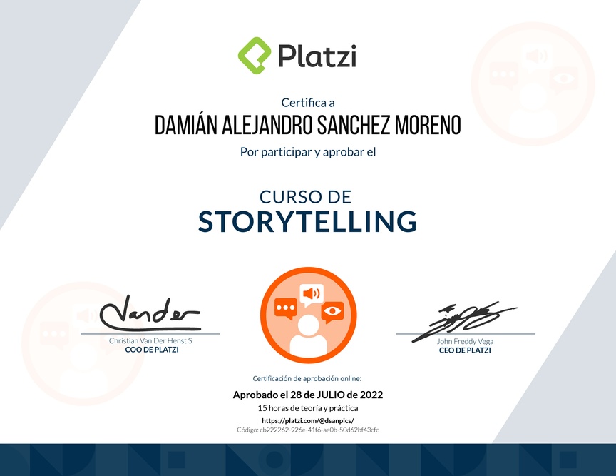 Diploma del Curso de Storytelling