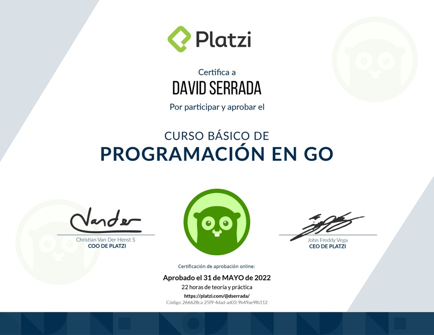 Diploma del Curso Básico de Programación en Go