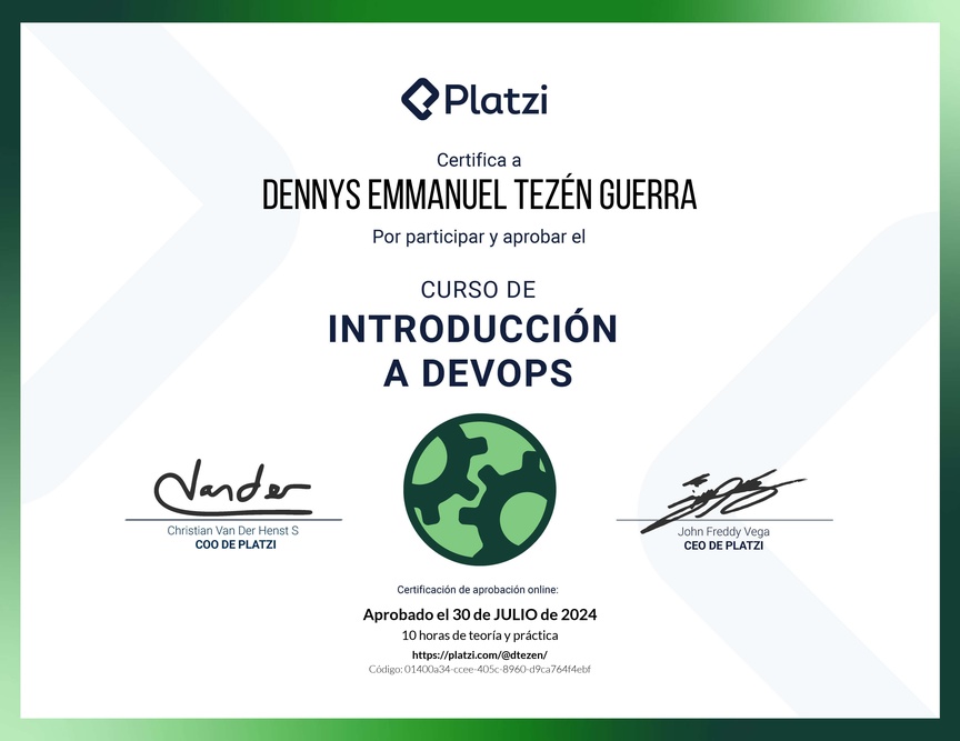 Diploma del Curso de Introducción a DevOps