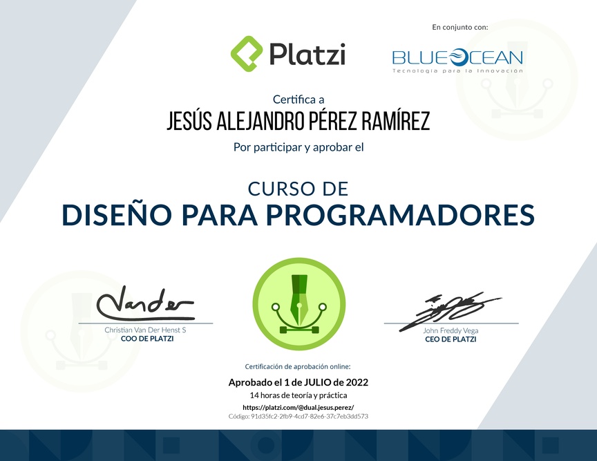 Diploma del Curso de Diseño para Developers