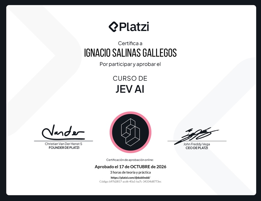 Diploma del Curso de Jev AI