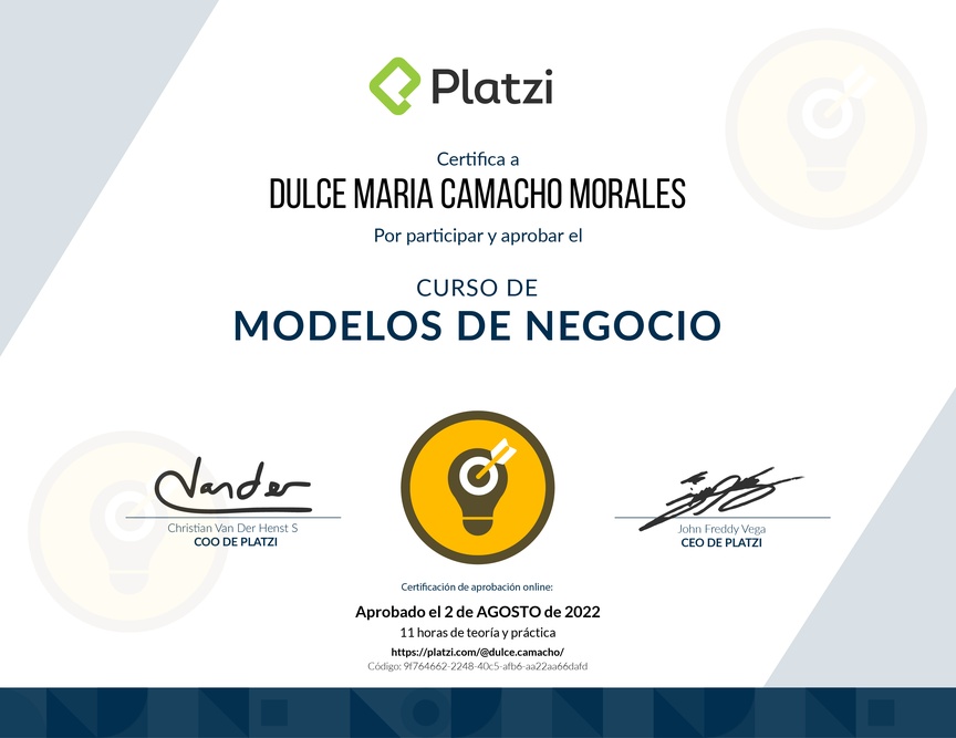 Diploma del Curso de Modelos de Negocio