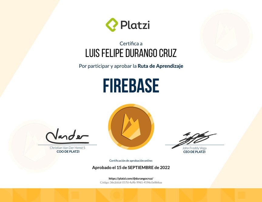 Diploma de la Ruta de Aprendizaje de Firebase