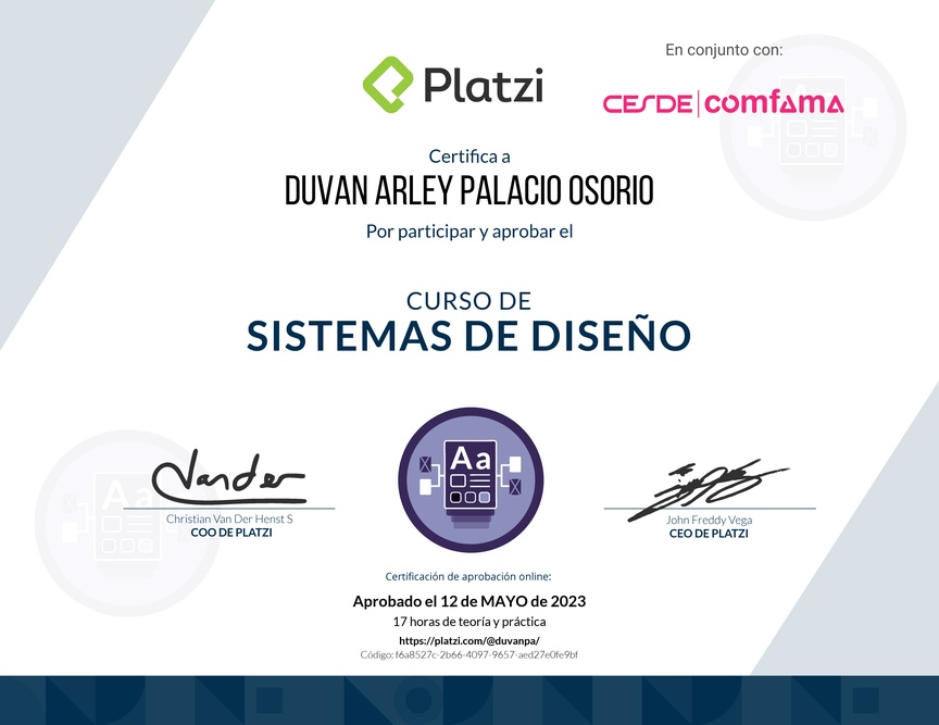 Diploma del Curso de Sistemas de Diseño Efectivos