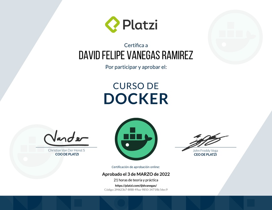 Diploma del Curso de Docker
