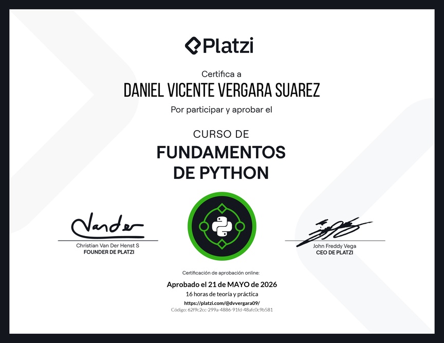 Diploma del Curso de Fundamentos de Python