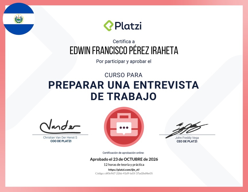 Diploma del Curso para Preparar una Entrevista de Trabajo
