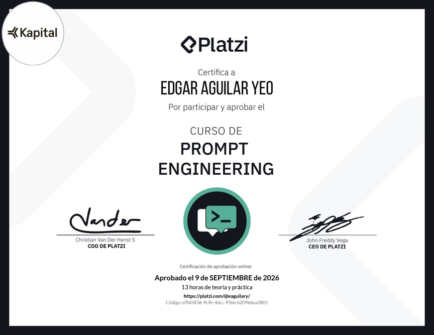 Diploma del Curso de Prompt Engineering