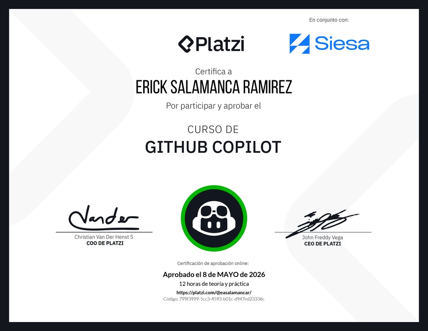 Diploma del Curso de GitHub Copilot