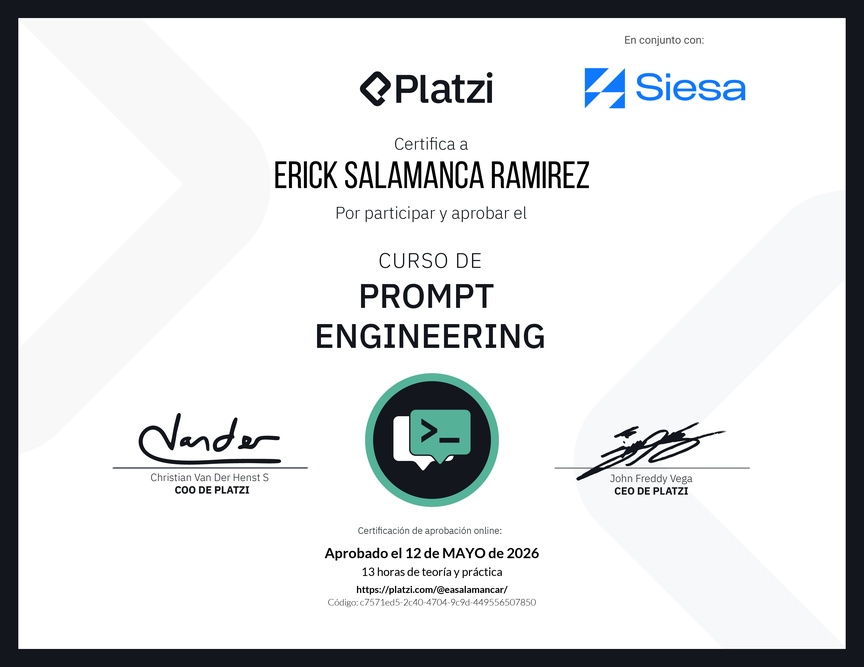 Diploma del Curso de Prompt Engineering