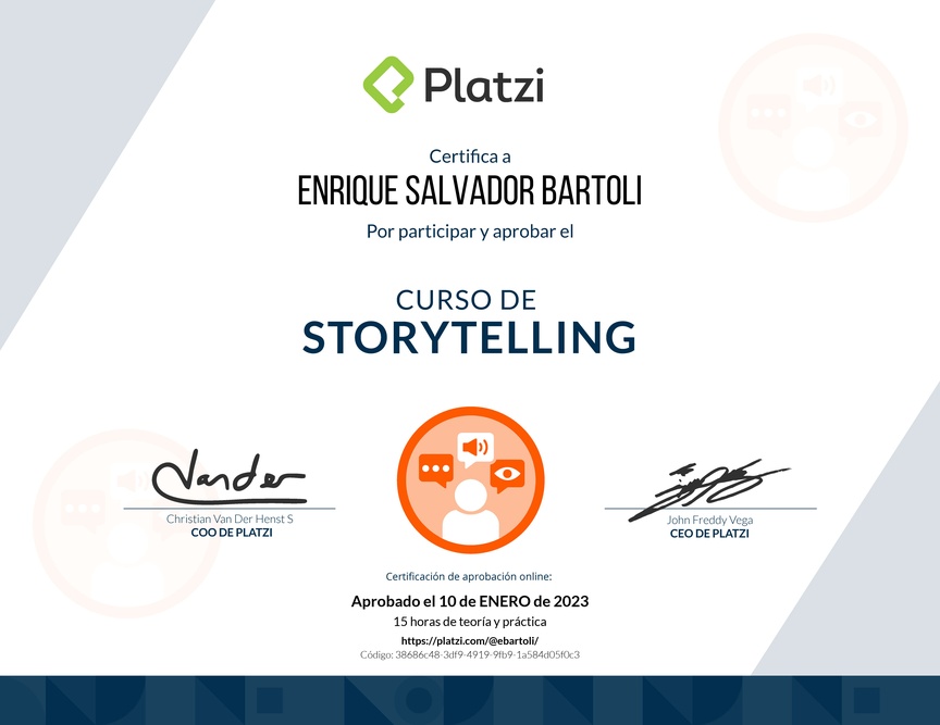 Diploma del Curso de Storytelling