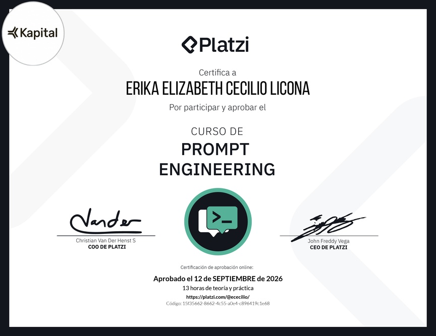 Diploma del Curso de Prompt Engineering