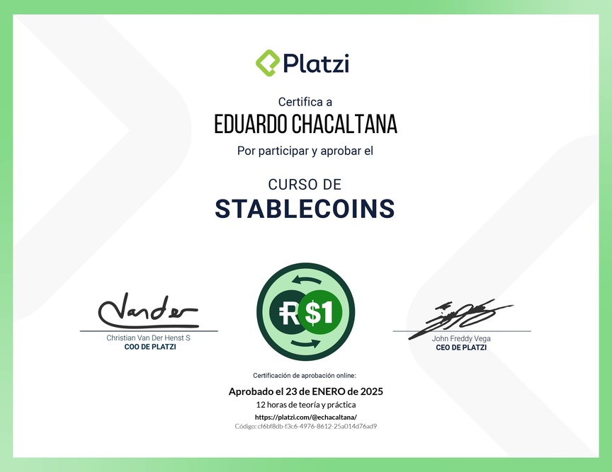 Diploma del Curso de Stablecoins