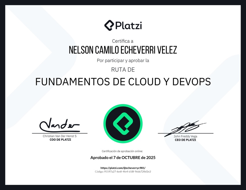 Diploma de la Ruta de Aprendizaje de Fundamentos de Cloud y DevOps