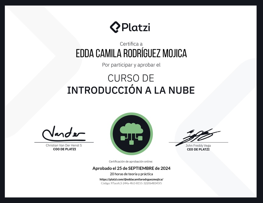 Diploma del Curso de Introducción a la Nube