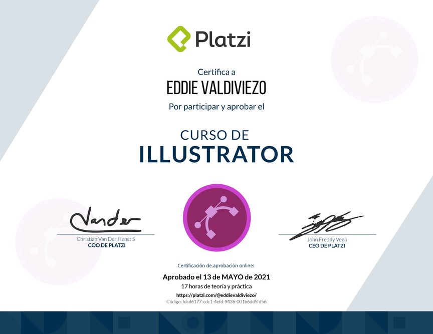 Diploma del Curso de Adobe Illustrator