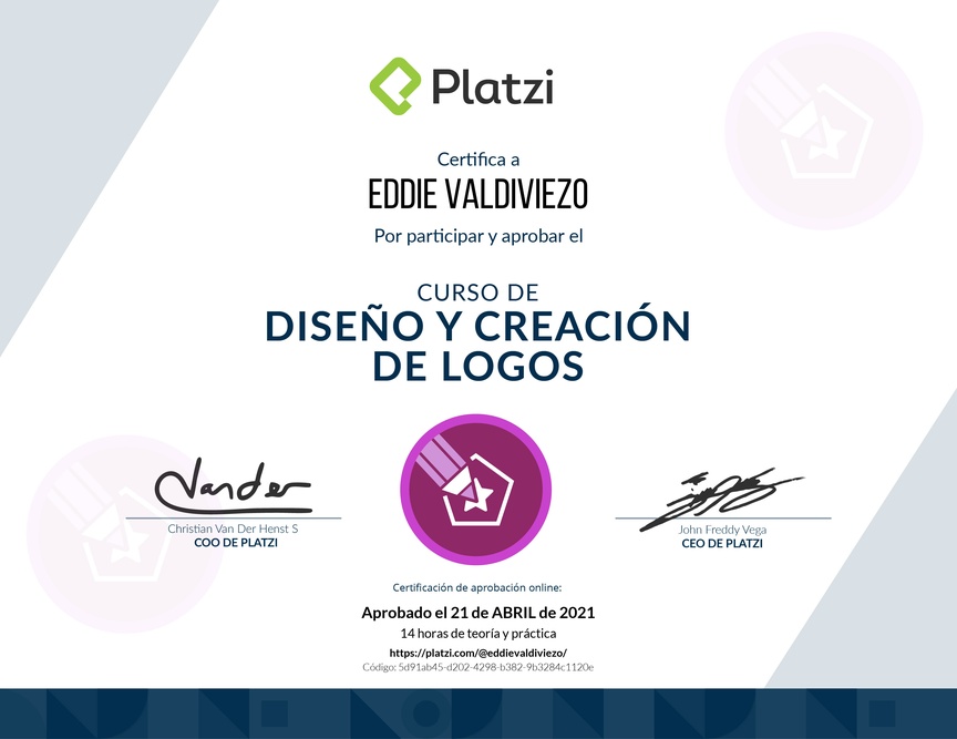 Diploma del Curso de Creación de Logos Profesionales