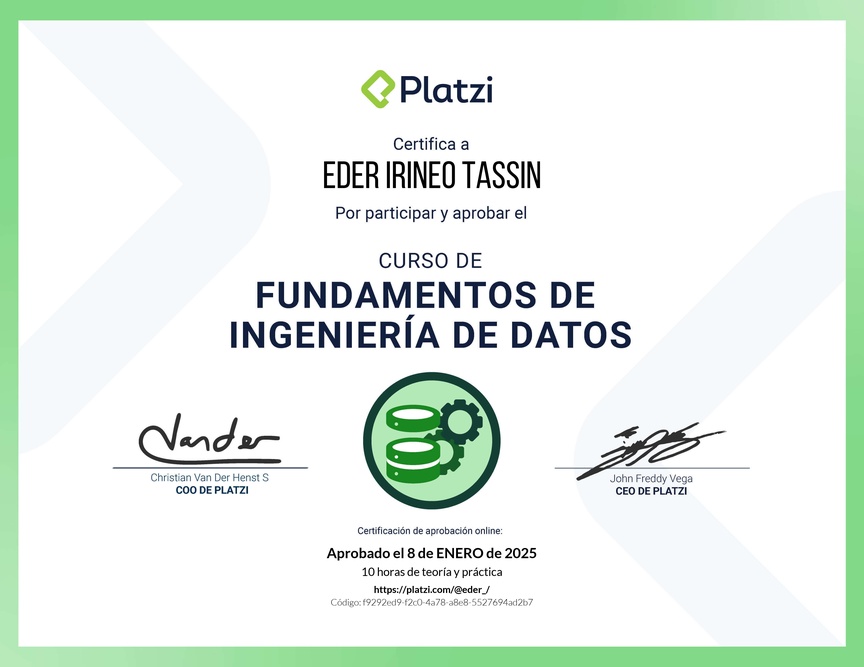 Diploma del Curso de Fundamentos de Ingeniería de Datos