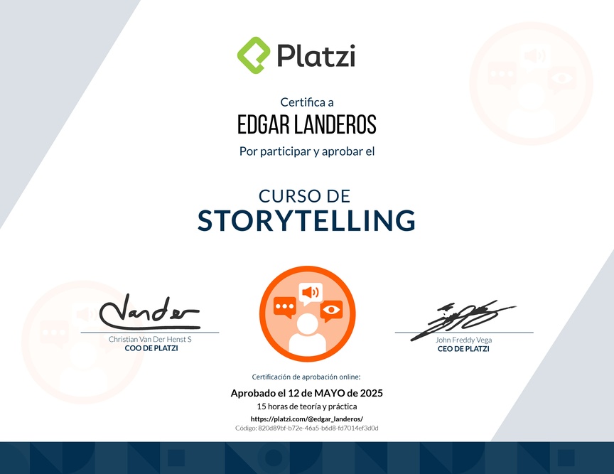 Diploma del Curso de Storytelling