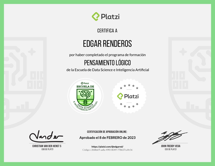 Diploma de la Ruta de Aprendizaje de Pensamiento lógico