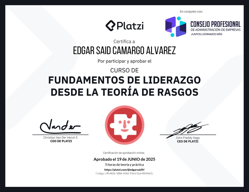Diploma del Curso de Fundamentos de Liderazgo: Reconoce las Características de un Líder